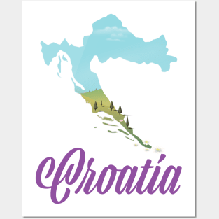 Croatia Map Posters and Art
